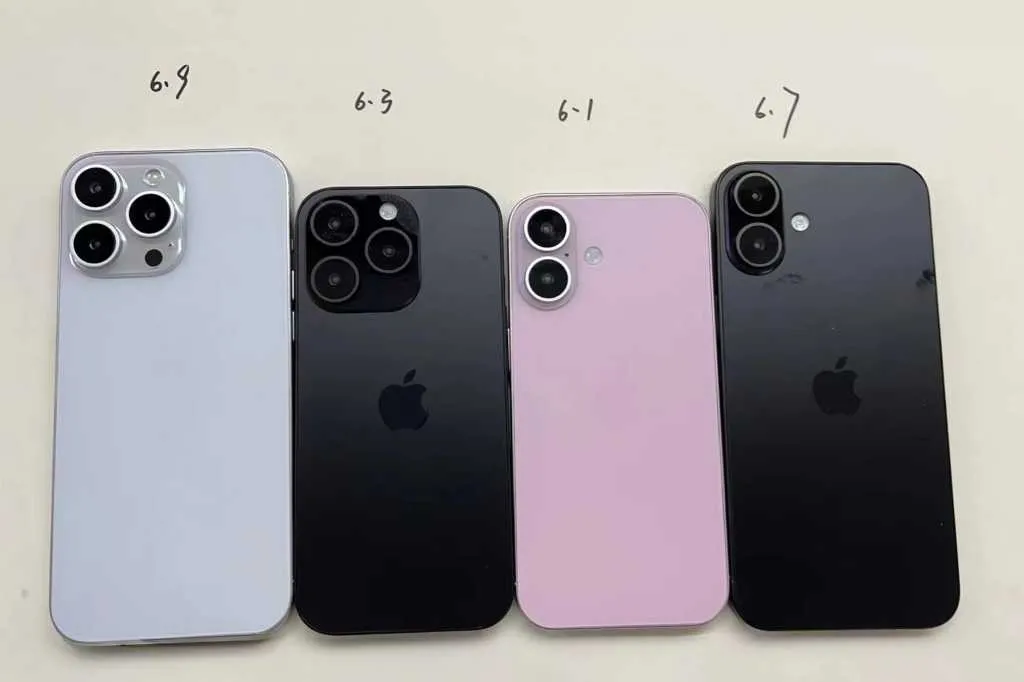 Макети iPhone 16: вертикальне розташування камер та інші розміри Pro версій