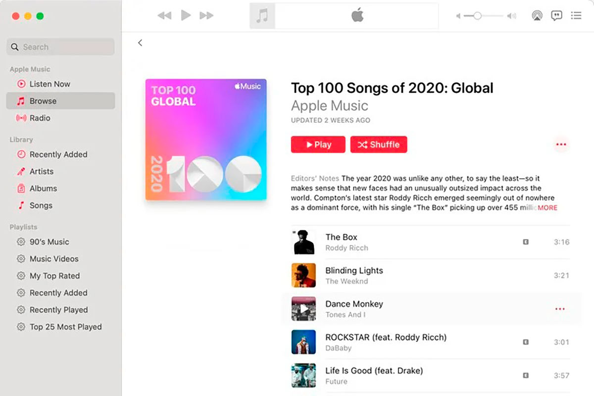Apple назвала лучшие треки 2020 года