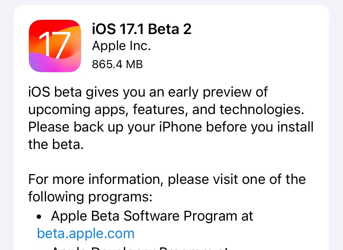 Що нового в iOS 17.1 Beta 2?