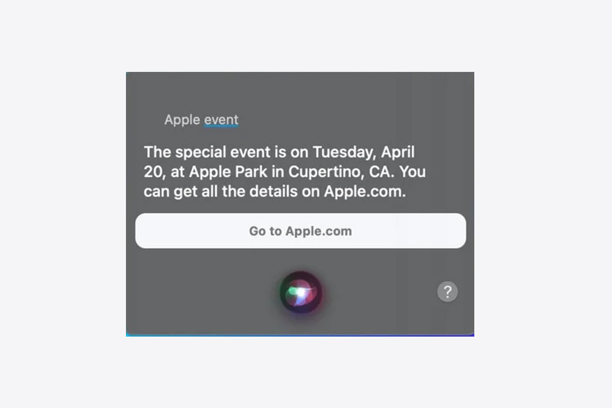 Siri назвала дату презентації Apple 2021