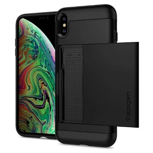 Чохол з відділенням для карт Spigen Slim Armor CS Black для iPhone XS Max - Фото 2