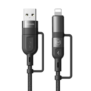 Нейлоновый кабель Mcdodo Data Cable 4-in-1 USB-C/Lightning 60W для быстрой зарядки 1.2m - Фото 2