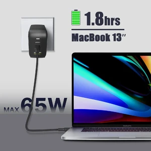 Быстрая GaN зарядка oneLounge 1Power 66W 2xUSB-C + USB-A для iPhone | iPad | MacBook | ноутбука - Фото 5