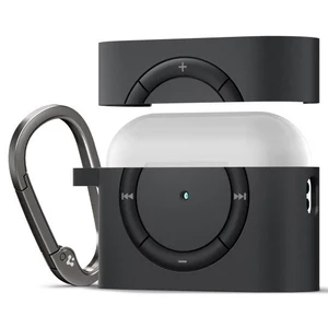 Силиконовый чехол с карабином Spigen Classic Shuffle Case Charcoal для AirPods Pro 2 - Фото 5
