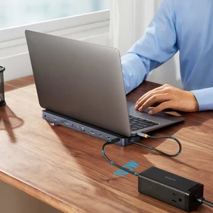 Хаб-підставка 12в1 Baseus Elitejoy Gen2 USB-C з роз'ємами 2 HDMI 4K, DP 4K, RJ45, USB-C, USB-A, кардридером SD/TF, Audio Jack, 100W PD для iPad | MacBook Pro/Air | Windows - Фото 6