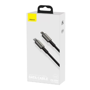 Зарядный кабель Baseus Tungsten Gold USB Type-C to Lightning PD 20W Black (2m) - Фото 4
