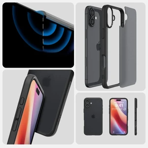 Півпрозорий чорний чохол Spigen Ultra Hybrid для iPhone 16 - Фото 6