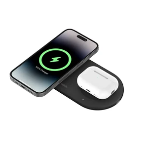 Док-станция MagSafe Belkin 2-в-1 BoostCharge Pro Charging Pad 15W с Qi2 для iPhone | AirPods WIZ021ttBK - Фото 1