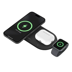 Док-станція MagSafe Belkin 3-в-1 BoostCharge Pro Charging Pad Black 15W з Qi2 для iPhone | Apple Watch | AirPods WIZ022ttBK - Фото 1