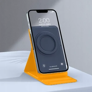 Магнитная подставка Nillkin SnapBase MagSafe Leather Orange для iPhone 15 | 14 | 13 | 12 - Фото 6