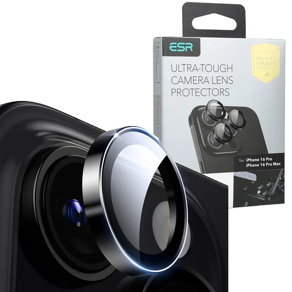 Черное стекло на камеру ESR для iPhone 16 Pro/16 Pro Max в Николаеве
