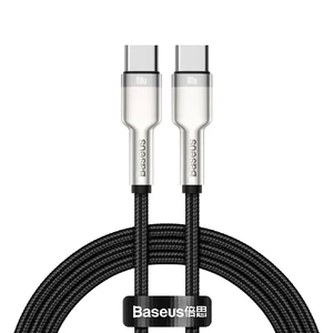 Зарядный кабель Baseus Cafule Metal Cable USB Type-C to USB Type-C 100W Black (1m) CATJK-C01 - Фото 1