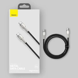 Зарядный кабель Baseus Cafule Metal Cable USB Type-C to USB Type-C 100W Black (1m) - Фото 5