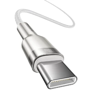 Зарядний кабель Baseus Cafule Metal Cable USB Type-C to USB Type-C 100W White (2m) - Фото 2