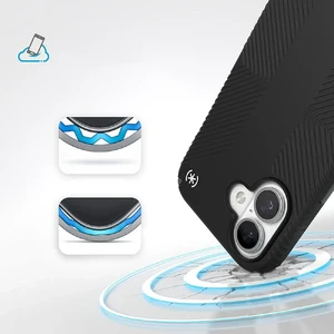 Черный чехол Speck Presidio2 Grip для iPhone 16 - Фото 2