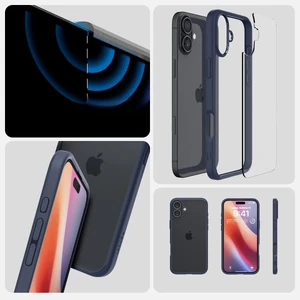 Прозорий синій чохол Spigen Ultra Hybrid для iPhone 16 - Фото 6