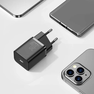 Мережевий зарядний пристрій Baseus Super Silicone PD Charger USB Type-C 30W Black - Фото 5