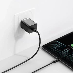 Мережевий зарядний пристрій Baseus Super Silicone PD Charger USB Type-C 30W Black - Фото 4
