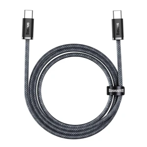 Нейлоновий кабель Type-C to Type-C для швидкої зарядки Baseus Dynamic Series 100W Slate Gray (2m) CALD000316 - Фото 1