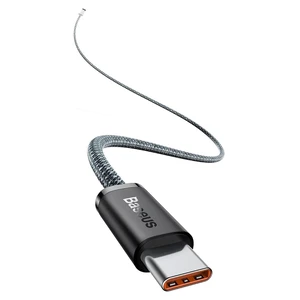 Нейлоновий кабель Type-C to Type-C для швидкої зарядки Baseus Dynamic Series 100W Slate Gray (2m) - Фото 3
