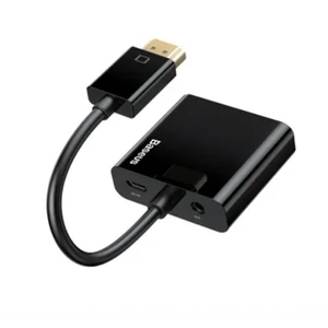 Адаптер Baseus Converter HD4K to VGA + Micro + DC3.5 Black - Фото 2
