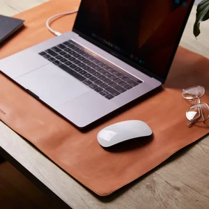 Шкіряний килимок для миші та клавіатури INCARNE ProDesk Large Cognac - Фото 2