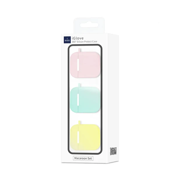 Набор чехлов Wiwu iGlove Macaron Light Pink | Light Blue | Light Yellow для AirPods (3 шт.)