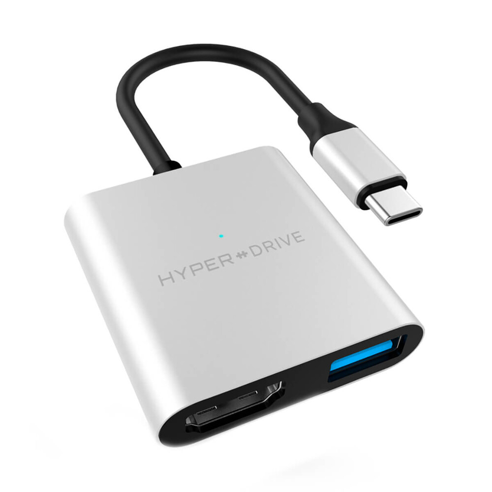 Хаб (адаптер) HyperDrive 4K30Hz HDMI 3-in-1 USB-C PD Hub для MacBook | iPad Silver