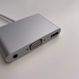 Алюмінієвий перехідник iLoungeMax 3-in-1 USB Type-C to HDMI | VGA | 3.5mm Silver - Фото 4