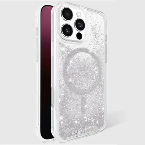 Серебряный блестящий чехол Case-Mate Waterfall MagSafe для iPhone 16 Pro Max - Фото 12