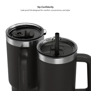 Умный стакан для воды и горячих напитков HidrateSpark PRO 2 Smart Tumbler Black 887 мл - Фото 3