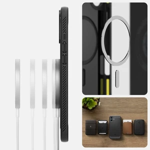 Чорний чохол MagSafe Spigen Rugged Armor для iPhone 16 Plus - Фото 11