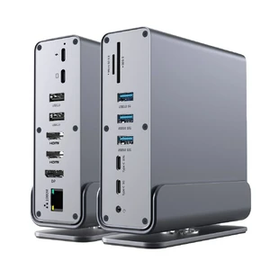 Хаб (адаптер) и док-станция iLoungeMax 16-in-1 с разъемами 2 HDMI, RJ45, USB-C, USB-A, PD100W, 1000Mbs для MacBook | Mac