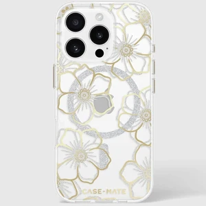 Прозрачный чехол с серебряно-золотыми элементами Case-Mate Floral Gems Mag для iPhone 16 Pro - Фото 9