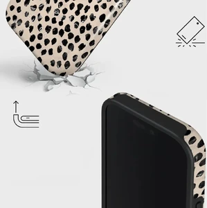 Чехол магнитный Burga Almond Latte для iPhone 16 Pro, бежевый с черными точками - Фото 5