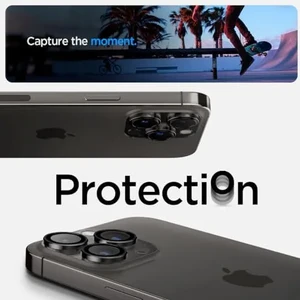 Захисне скло на камеру Spigen Optik Pro Lens Protector Black Titanium для iPhone 15 Pro | 15 Pro Max | 14 Pro | 14 Pro Max (2 шт.) - Фото 4