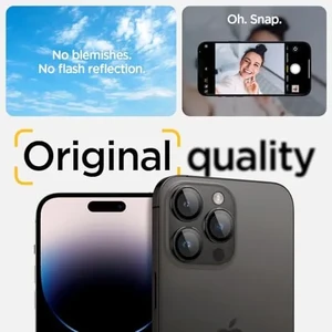 Захисне скло на камеру Spigen Optik Pro Lens Protector Black Titanium для iPhone 15 Pro | 15 Pro Max | 14 Pro | 14 Pro Max (2 шт.) - Фото 6