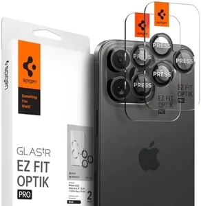 Захисне скло на камеру Spigen Optik Pro Lens Protector Black Titanium для iPhone 15 Pro | 15 Pro Max | 14 Pro | 14 Pro Max (2 шт.) AGL05205 - Фото 1