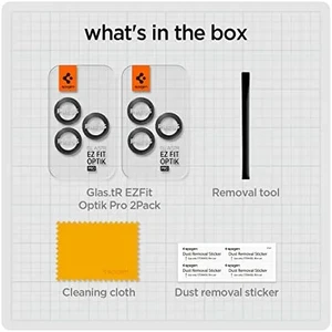 Захисне скло на камеру Spigen Optik Pro Lens Protector Black Titanium для iPhone 15 Pro | 15 Pro Max | 14 Pro | 14 Pro Max (2 шт.) - Фото 2