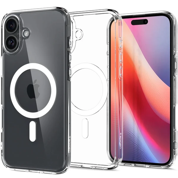 Прозорий білий чохол Spigen Ultra Hybrid Mag для iPhone 16 у Вінниці