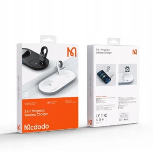 Док-станция Mcdodo 3 in 1 Magnetic Wireless Charger MagSafe 15W White для iPhone | AirPods | Apple Watch - Фото 5