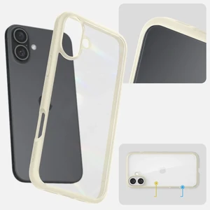 Прозорий бежевий чохол Spigen Ultra Hybrid для iPhone 16 Plus - Фото 3