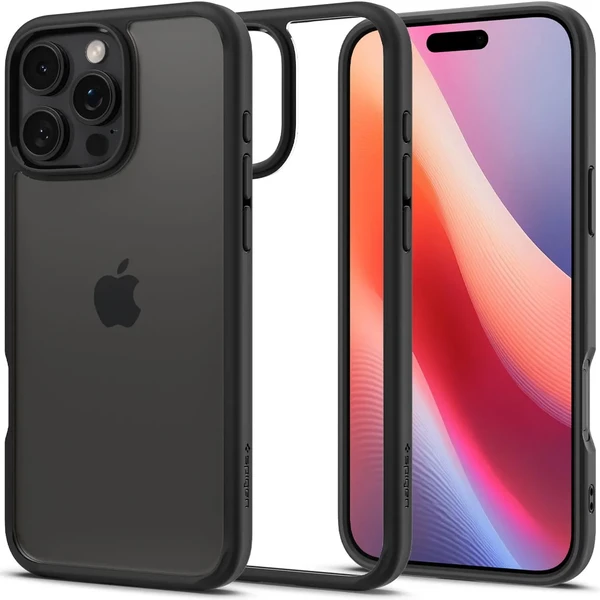 Прозорий чорний чохол Spigen Crystal Hybrid для iPhone 16 Pro Max у Рівному