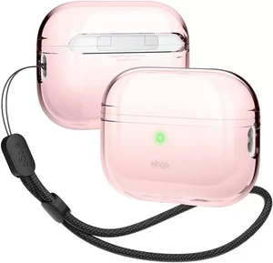 Прозрачный силиконовый чехол elago Clear with Nylon Lanyard Case Lovely Pink для AirPods Pro 2
