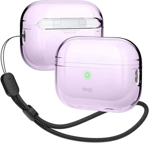 Прозрачный силиконовый чехол elago Clear with Nylon Lanyard Case Lavender для AirPods Pro 2
