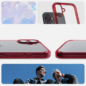 Прозорий червоний чохол Spigen Ultra Hybrid для iPhone 16 - Фото 4