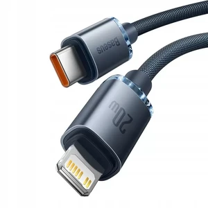 Зарядный кабель Baseus Crystal Shine Series USB Type-C to Lightning 20W Black (1.2m) - Фото 2