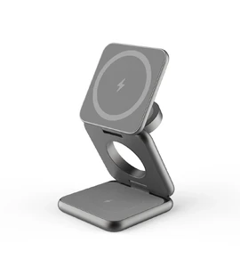 Складная портативная док-станция MagSafe 3-в-1 KUXIU Magnetic Wireless Charger 15W для iPhone AirPods | Apple Watch - Фото 2
