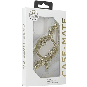 Мраморный чехол с золотыми элементами Case-Mate Karat MagSafe для iPhone 16 - Фото 16