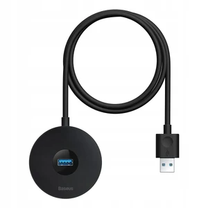 Хаб (адаптер) USB-A 3.0 для ноутбука/ПК з 4x USB-A, microUSB для флешок, клавіатури і миші | Baseus Round Box Black CAHUB-U01 - Фото 1